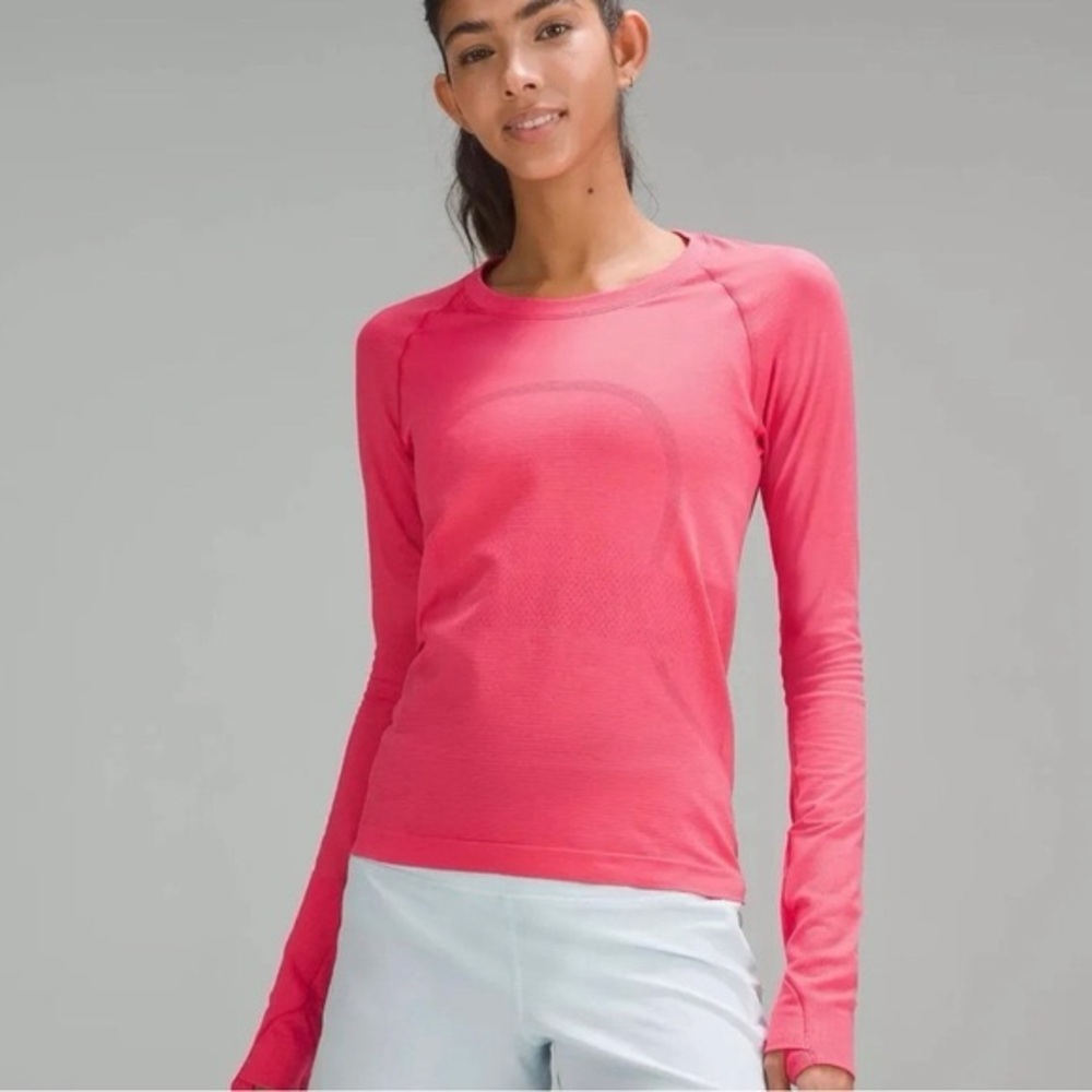 lululemon athletica Vibrant Pink Long Sleeve Tee